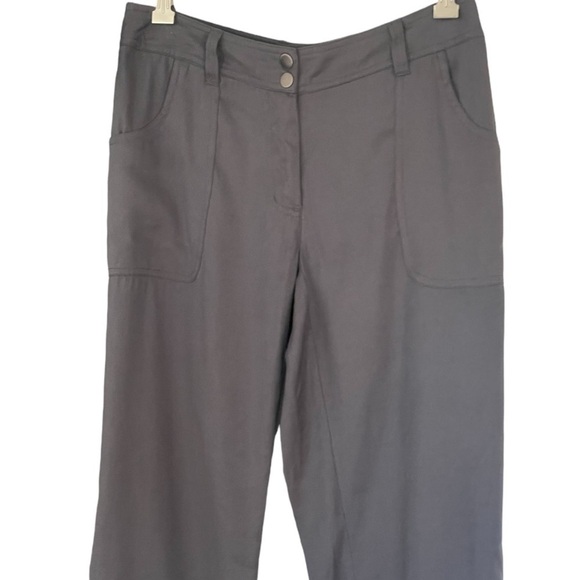 Chico’s Pants Gray Modal Blend wide leg pockets silky Size 2 - Picture 6 of 7